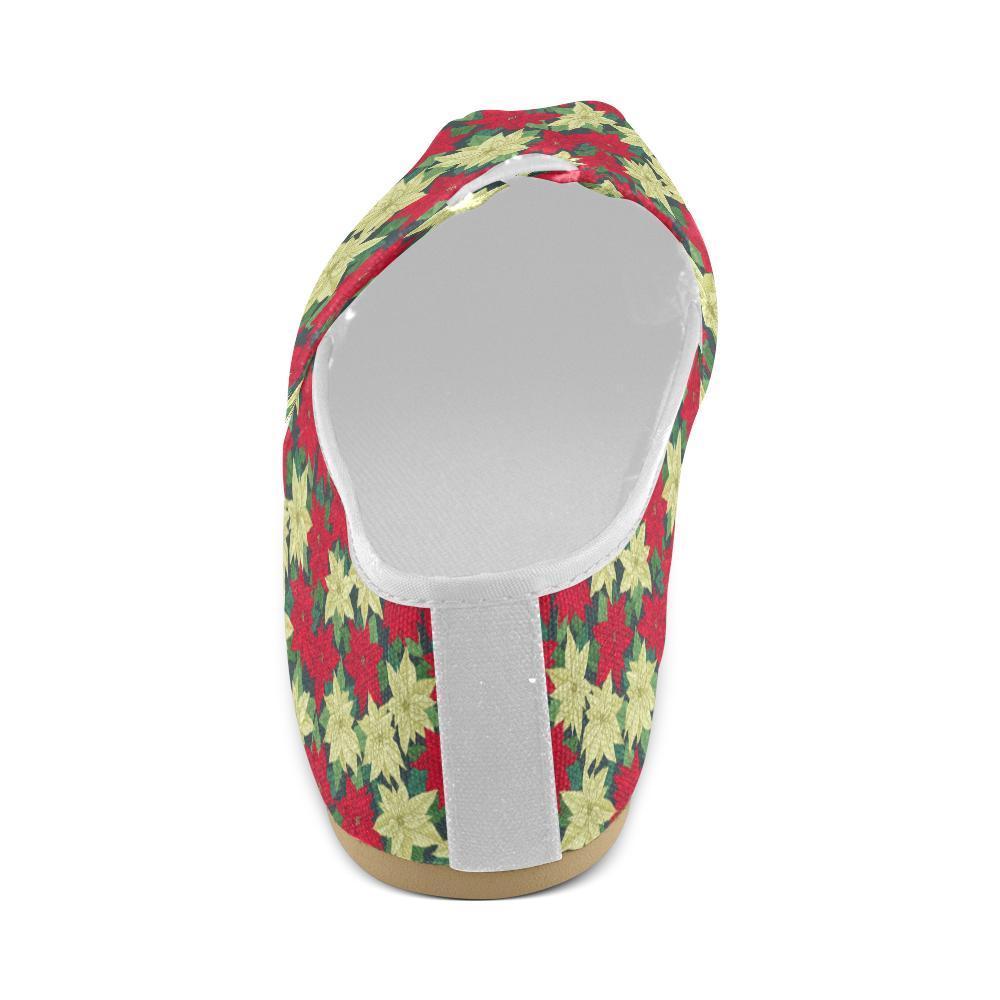 Poinsettia Pattern Print Design POT06 Women Casual Shoes-JorJune.com