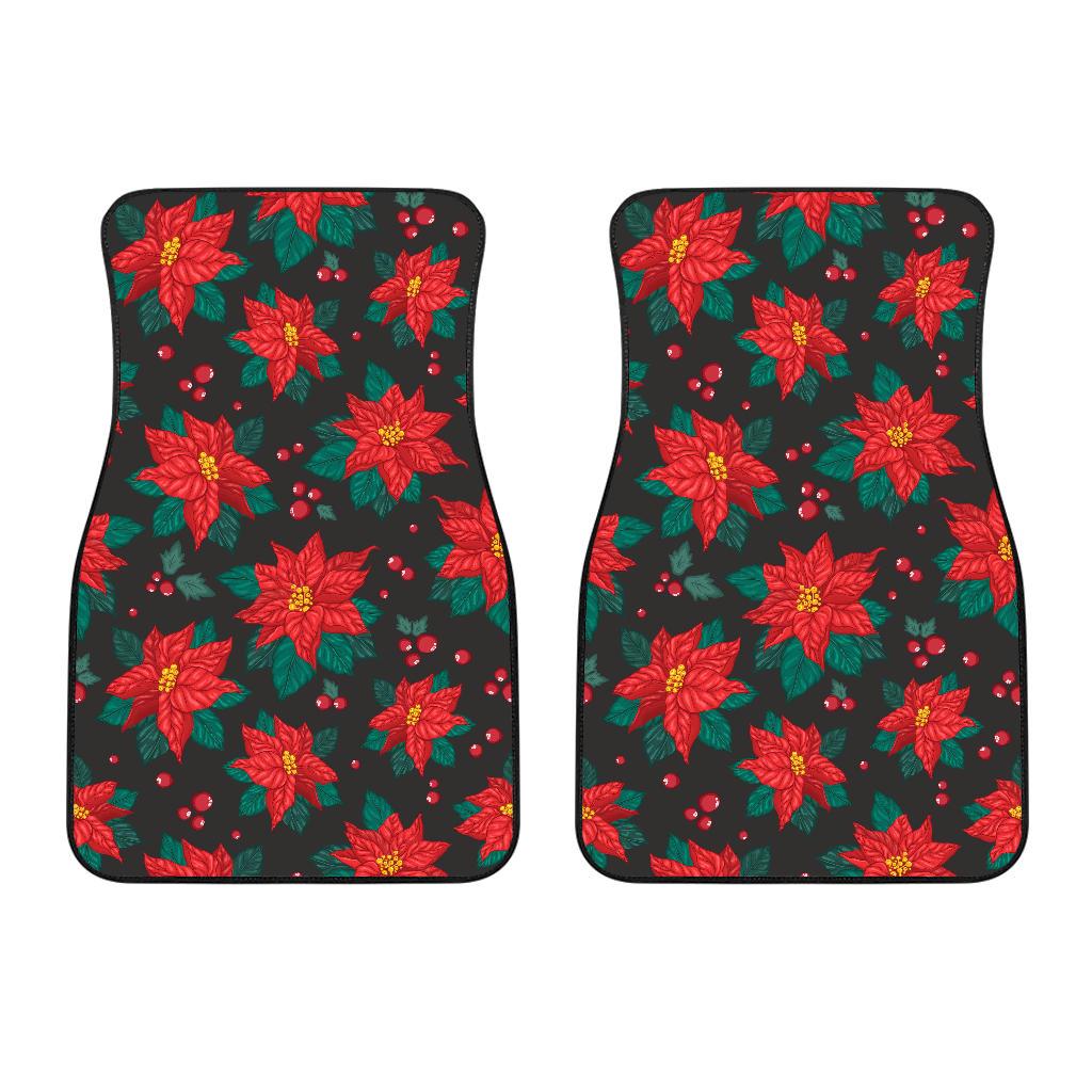 Poinsettia Pattern Print Design POT07 Car Floor Mats-JORJUNE.COM