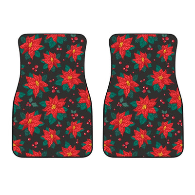 Poinsettia Pattern Print Design POT07 Car Floor Mats-JORJUNE.COM