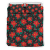 Poinsettia Pattern Print Design POT07 Duvet Cover Bedding Set-JORJUNE.COM