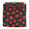 Poinsettia Pattern Print Design POT07 Duvet Cover Bedding Set-JORJUNE.COM