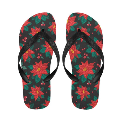 Poinsettia Pattern Print Design POT07 Flip Flops-JorJune
