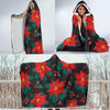 Poinsettia Pattern Print Design POT07 Hooded Blanket-JORJUNE.COM