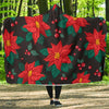 Poinsettia Pattern Print Design POT07 Hooded Blanket-JORJUNE.COM