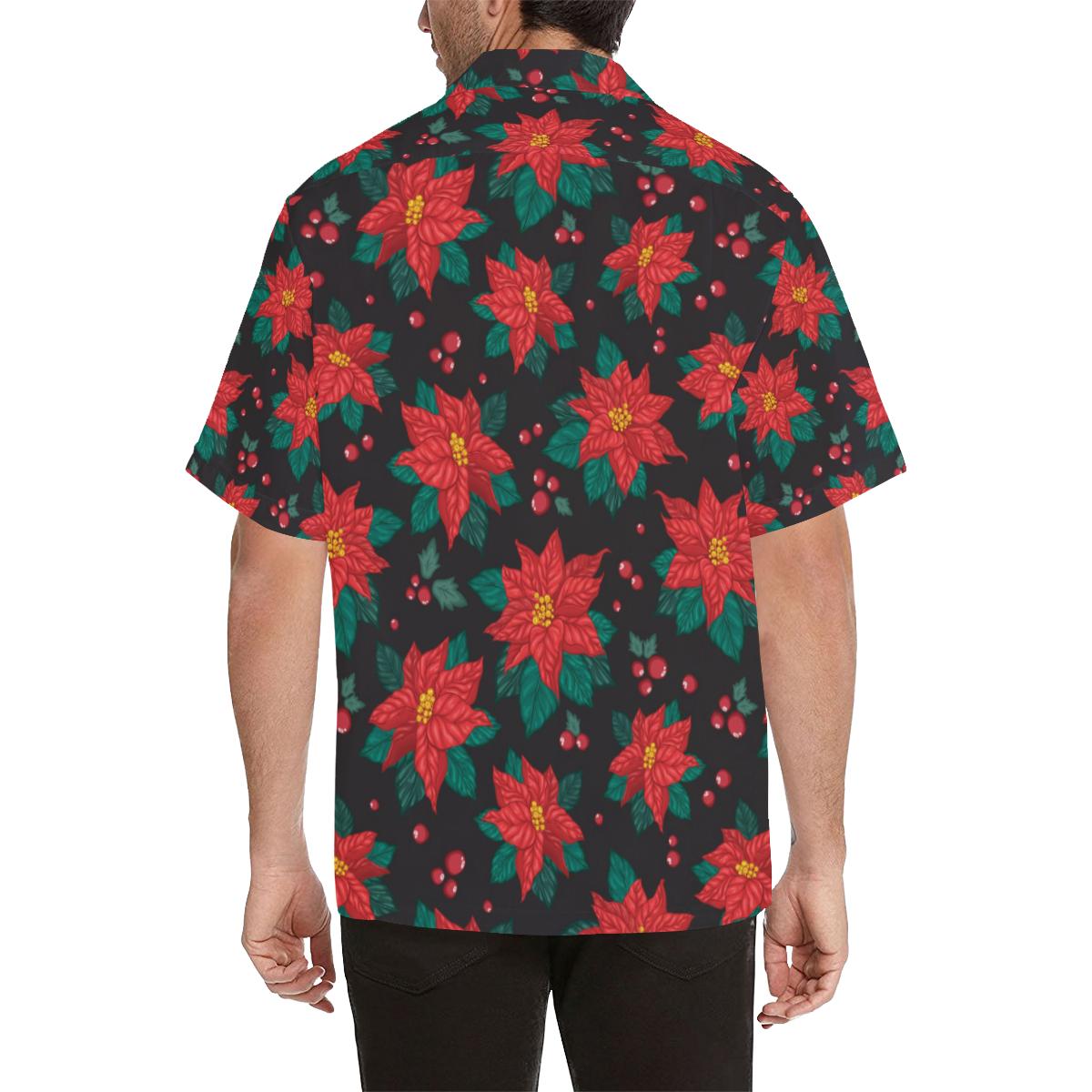 Poinsettia Pattern Print Design POT07 Men Hawaiian Shirt-JorJune