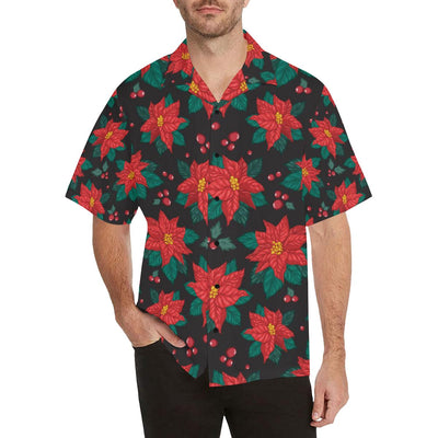 Poinsettia Pattern Print Design POT07 Men Hawaiian Shirt-JorJune