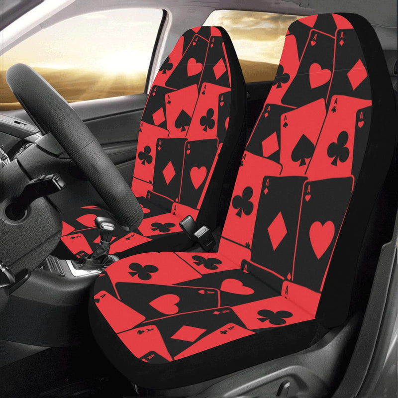 Poker Cards Pattern Print Design A01 Car Seat Covers (Set of 2)-JORJUNE.COM