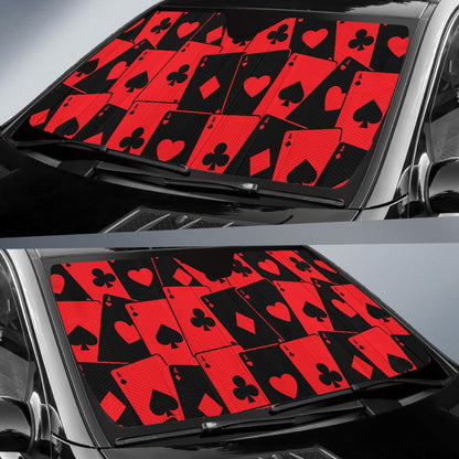 Poker Cards Pattern Print Design A01 Car Sun Shades-JORJUNE.COM