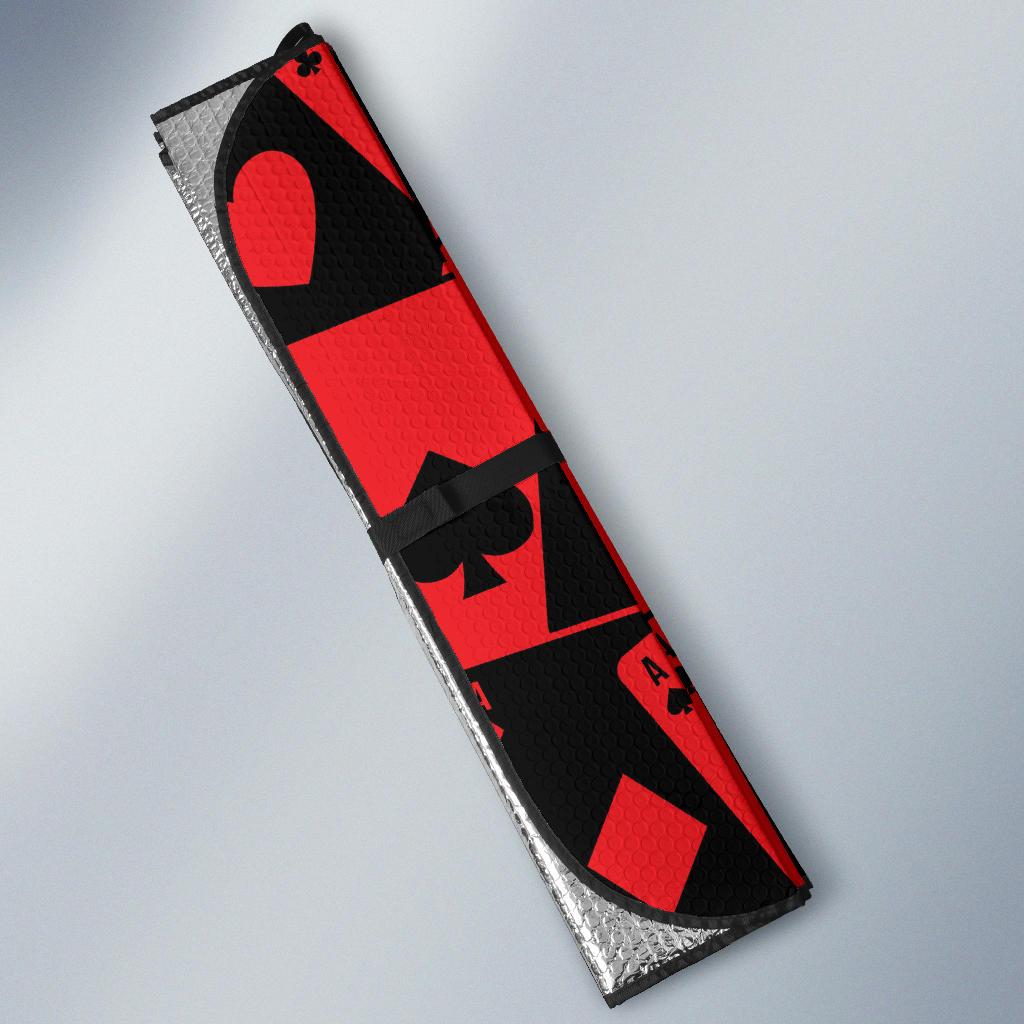 Poker Cards Pattern Print Design A01 Car Sun Shades-JORJUNE.COM
