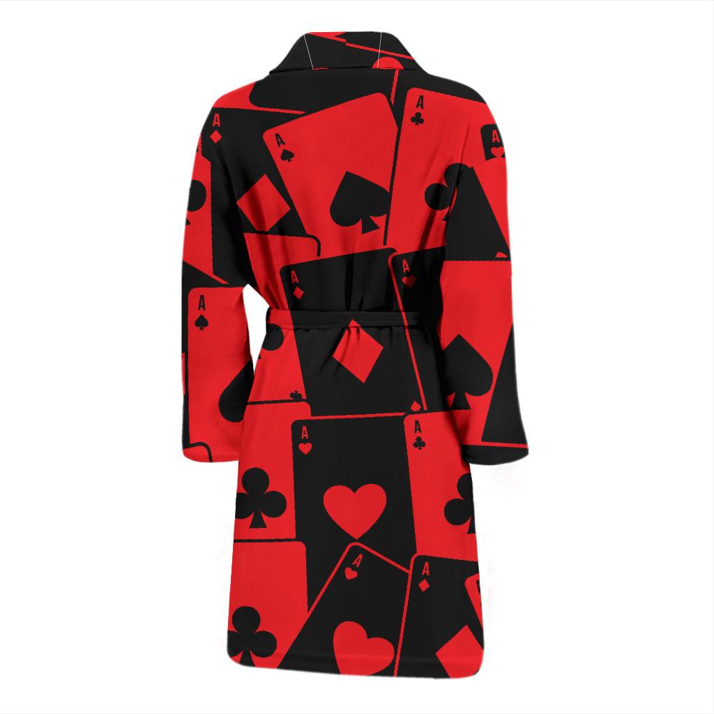 Poker Cards Pattern Print Design A01 Men Bathrobe-JORJUNE.COM
