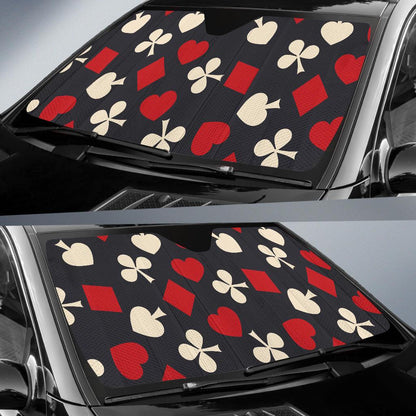 Poker Cards Pattern Print Design A02 Car Sun Shades-JORJUNE.COM
