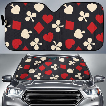 Poker Cards Pattern Print Design A02 Car Sun Shades-JORJUNE.COM