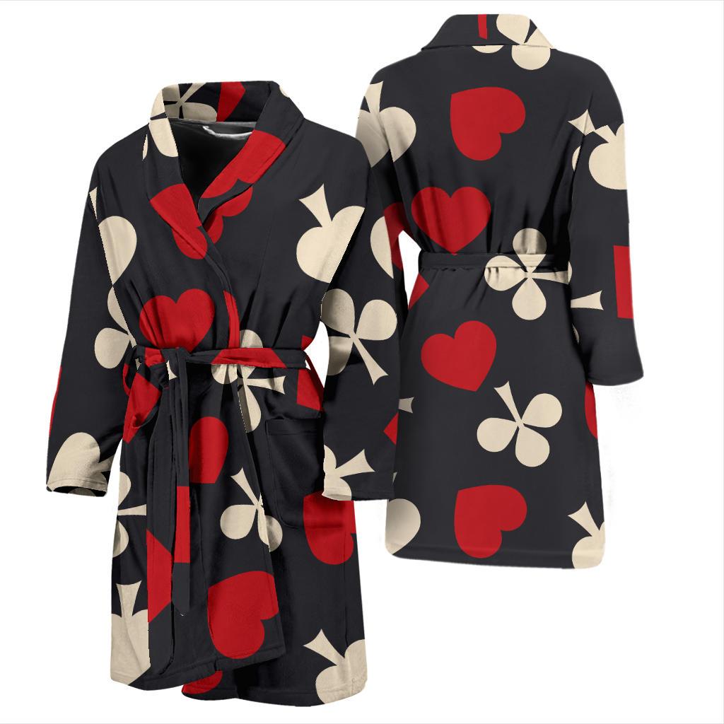 Poker Cards Pattern Print Design A02 Men Bathrobe-JORJUNE.COM
