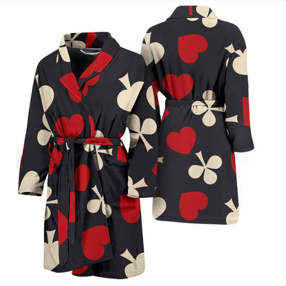 Poker Cards Pattern Print Design A02 Men Bathrobe-JORJUNE.COM