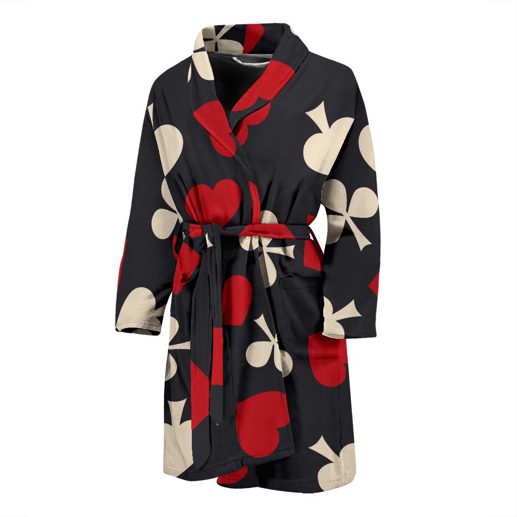 Poker Cards Pattern Print Design A02 Men Bathrobe-JORJUNE.COM