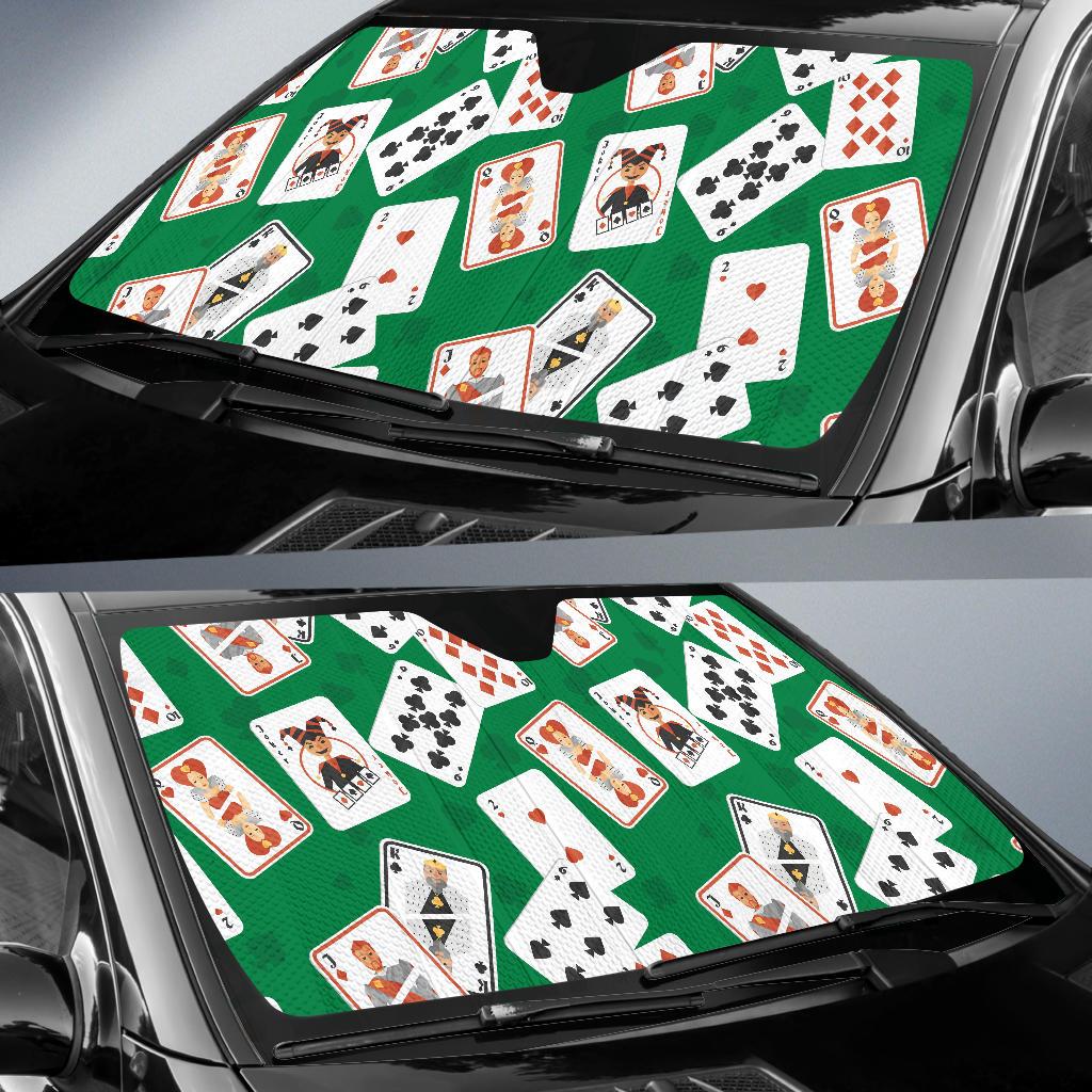 Poker Cards Pattern Print Design A03 Car Sun Shades-JORJUNE.COM