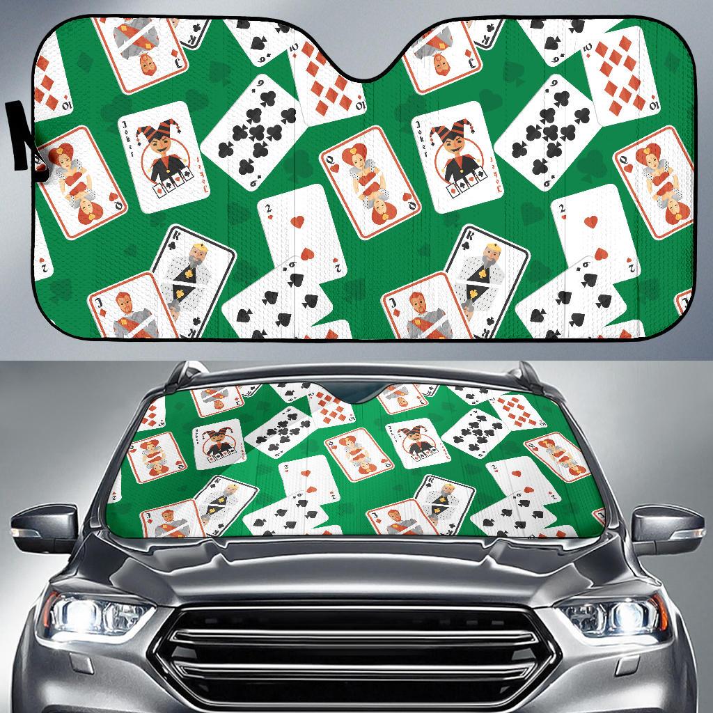 Poker Cards Pattern Print Design A03 Car Sun Shades-JORJUNE.COM