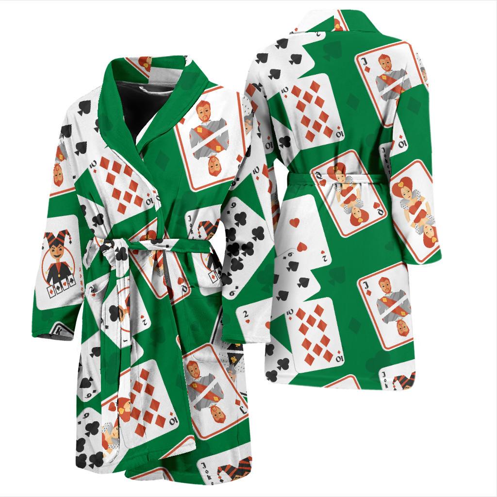 Poker Cards Pattern Print Design A03 Men Bathrobe-JORJUNE.COM