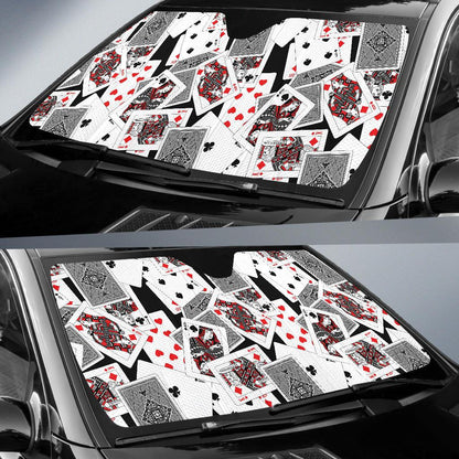 Poker Cards Pattern Print Design A04 Car Sun Shades-JORJUNE.COM