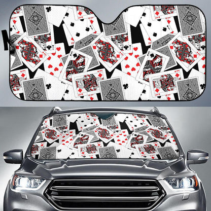Poker Cards Pattern Print Design A04 Car Sun Shades-JORJUNE.COM