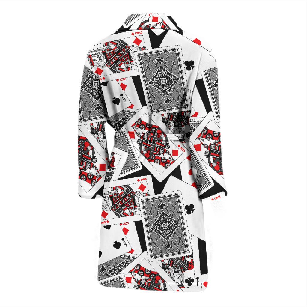 Poker Cards Pattern Print Design A04 Men Bathrobe-JORJUNE.COM