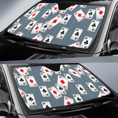 Poker Cards Pattern Print Design A05 Car Sun Shades-JORJUNE.COM