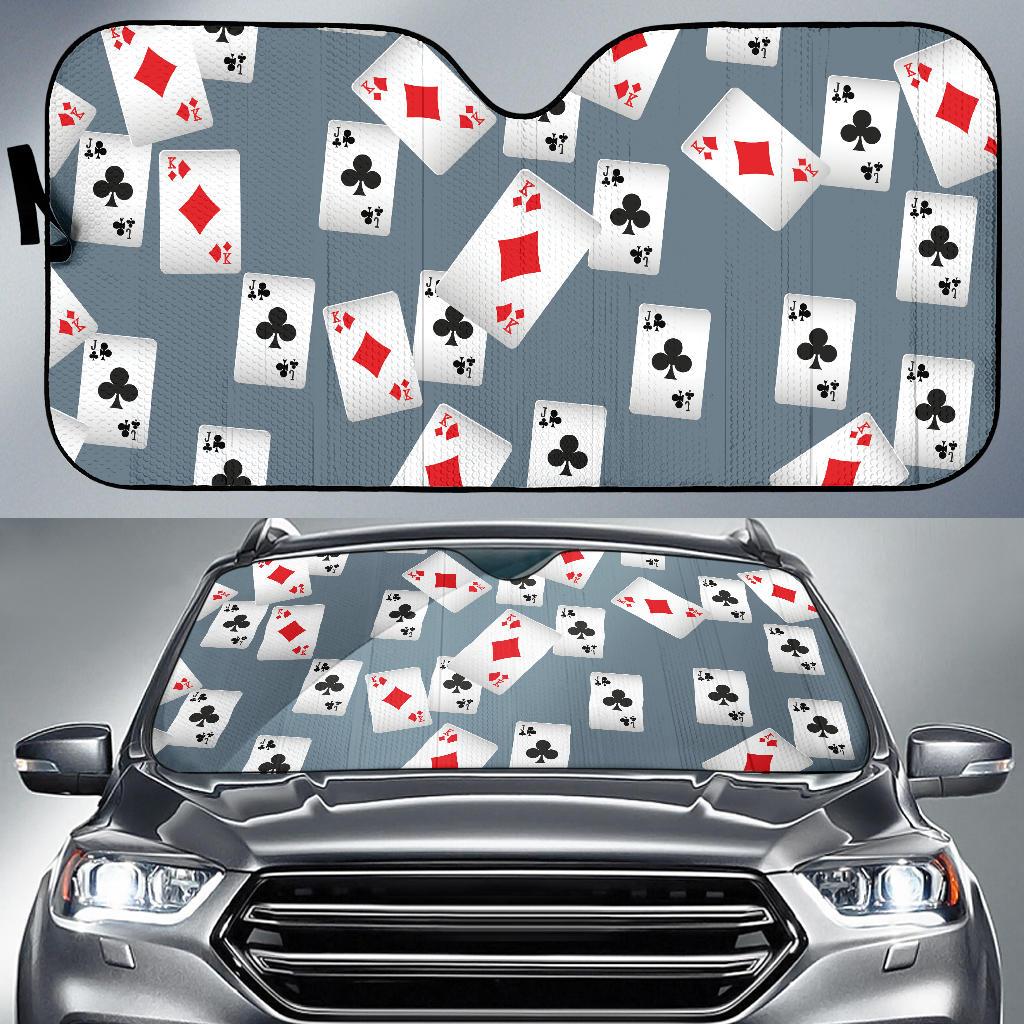 Poker Cards Pattern Print Design A05 Car Sun Shades-JORJUNE.COM
