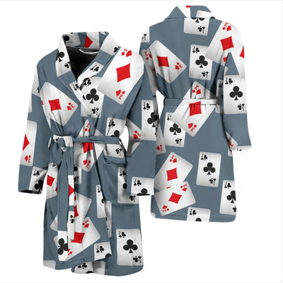 Poker Cards Pattern Print Design A05 Men Bathrobe-JORJUNE.COM