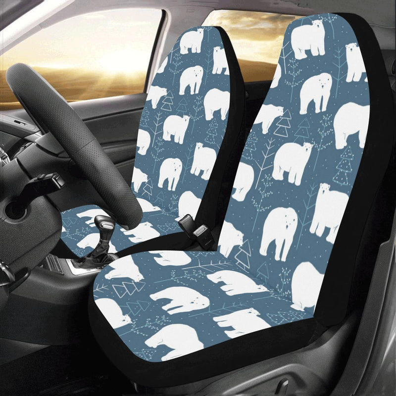 Polar Bear Pattern Print Design A01 Car Seat Covers (Set of 2)-JORJUNE.COM