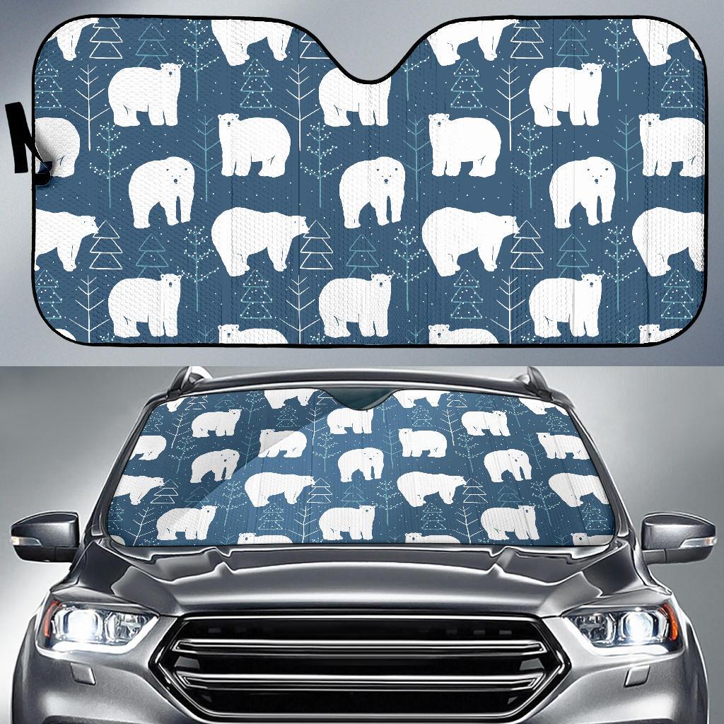 Polar Bear Pattern Print Design A01 Car Sun Shades-JORJUNE.COM