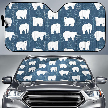 Polar Bear Pattern Print Design A01 Car Sun Shades-JORJUNE.COM