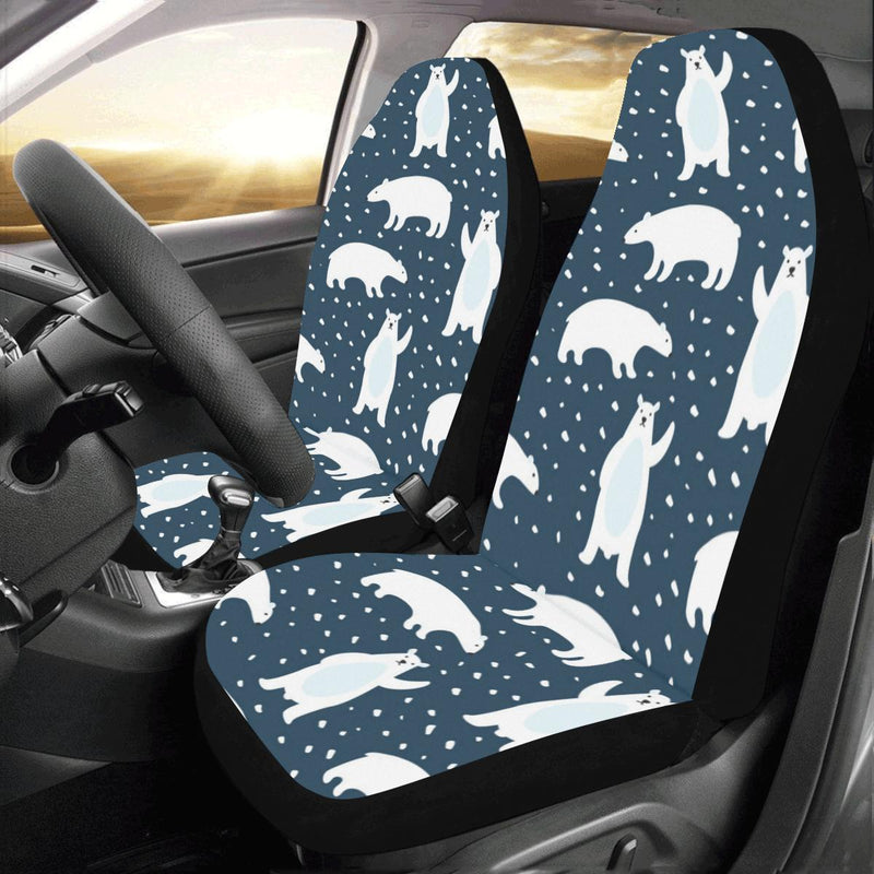 Polar Bear Pattern Print Design A02 Car Seat Covers (Set of 2)-JORJUNE.COM