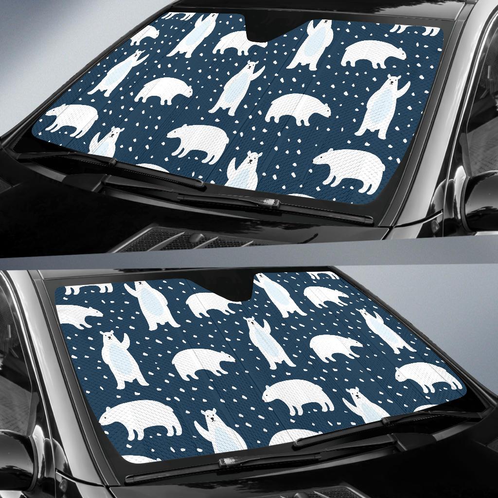 Polar Bear Pattern Print Design A02 Car Sun Shades-JORJUNE.COM