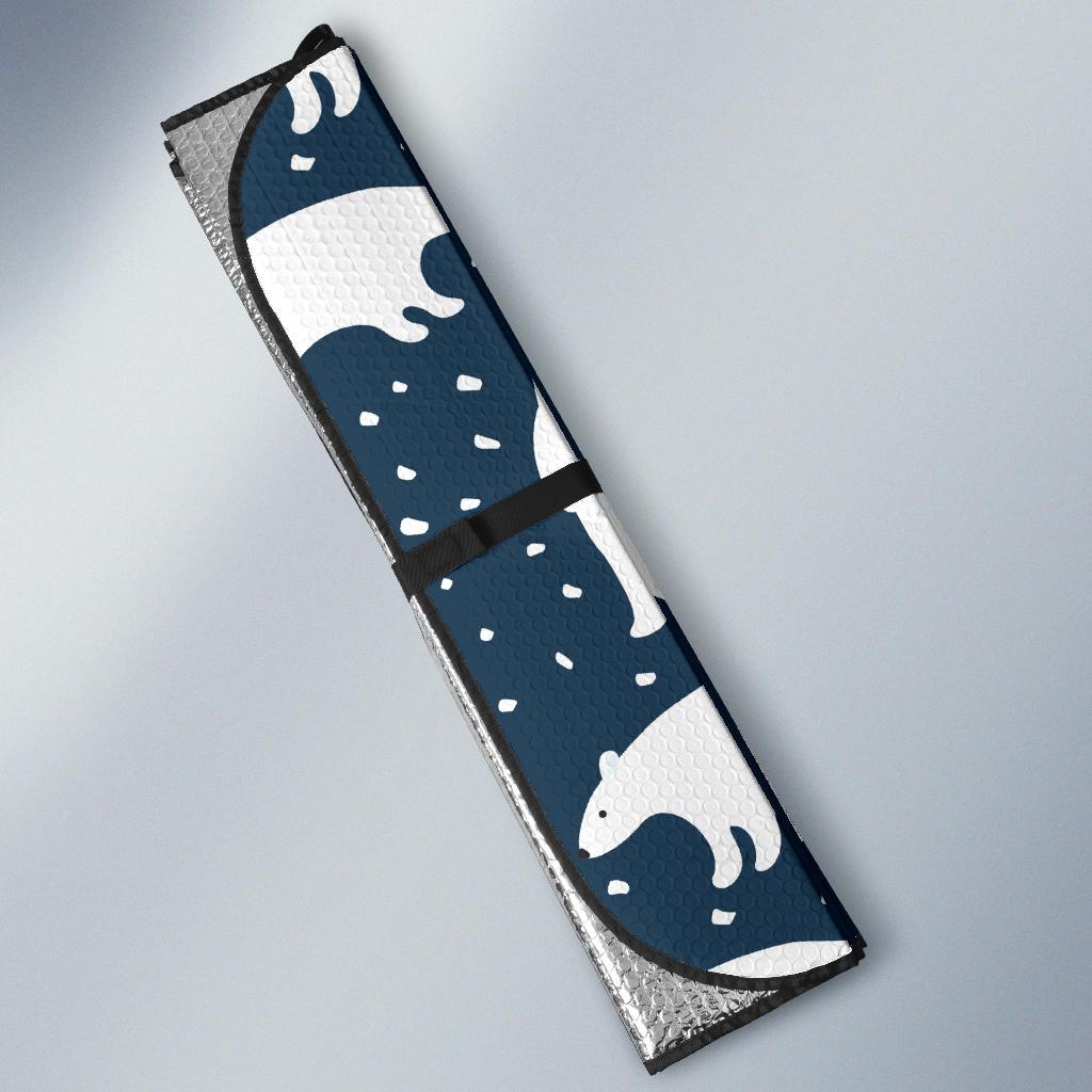 Polar Bear Pattern Print Design A02 Car Sun Shades-JORJUNE.COM