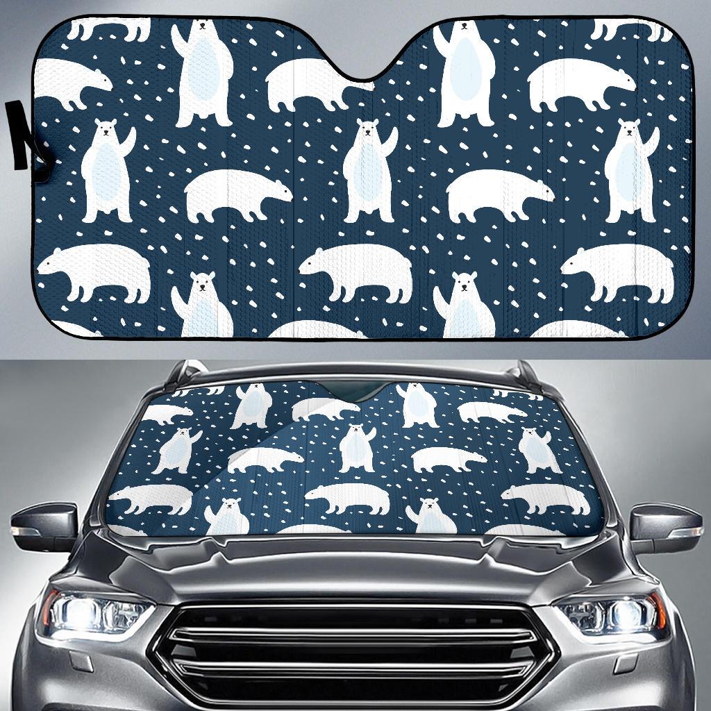 Polar Bear Pattern Print Design A02 Car Sun Shades-JORJUNE.COM