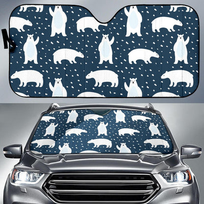 Polar Bear Pattern Print Design A02 Car Sun Shades-JORJUNE.COM