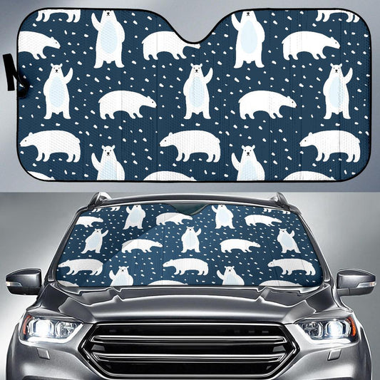 Polar Bear Pattern Print Design A02 Car Sun Shades-JORJUNE.COM