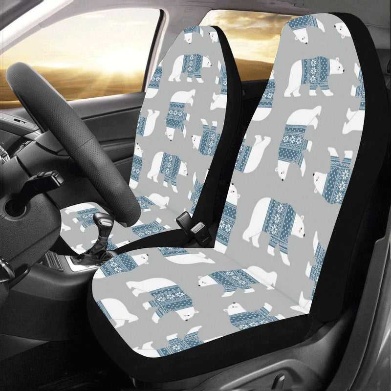 Polar Bear Pattern Print Design A03 Car Seat Covers (Set of 2)-JORJUNE.COM