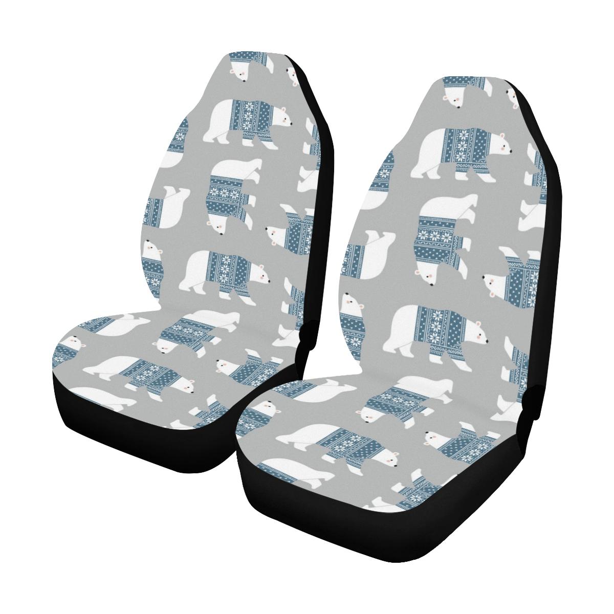 Polar Bear Pattern Print Design A03 Car Seat Covers (Set of 2)-JORJUNE.COM