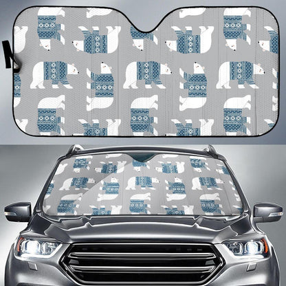 Polar Bear Pattern Print Design A03 Car Sun Shades-JORJUNE.COM