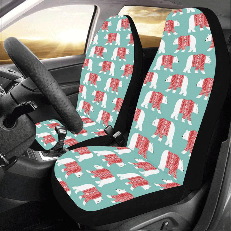 Polar Bear Pattern Print Design A04 Car Seat Covers (Set of 2)-JORJUNE.COM