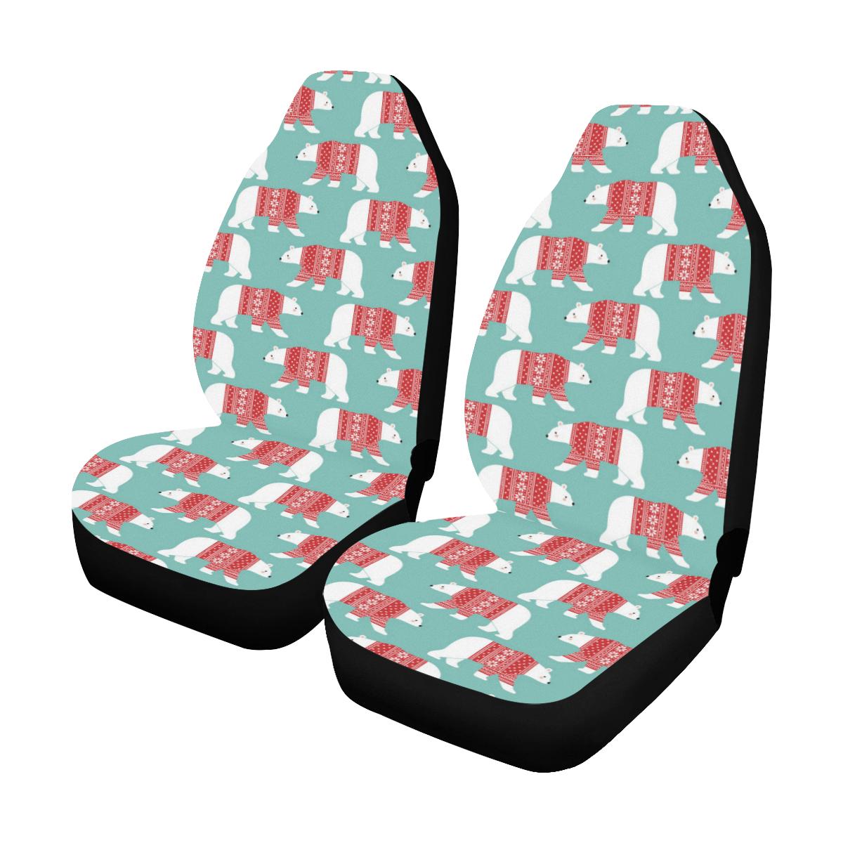 Polar Bear Pattern Print Design A04 Car Seat Covers (Set of 2)-JORJUNE.COM