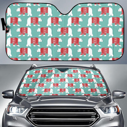 Polar Bear Pattern Print Design A04 Car Sun Shades-JORJUNE.COM