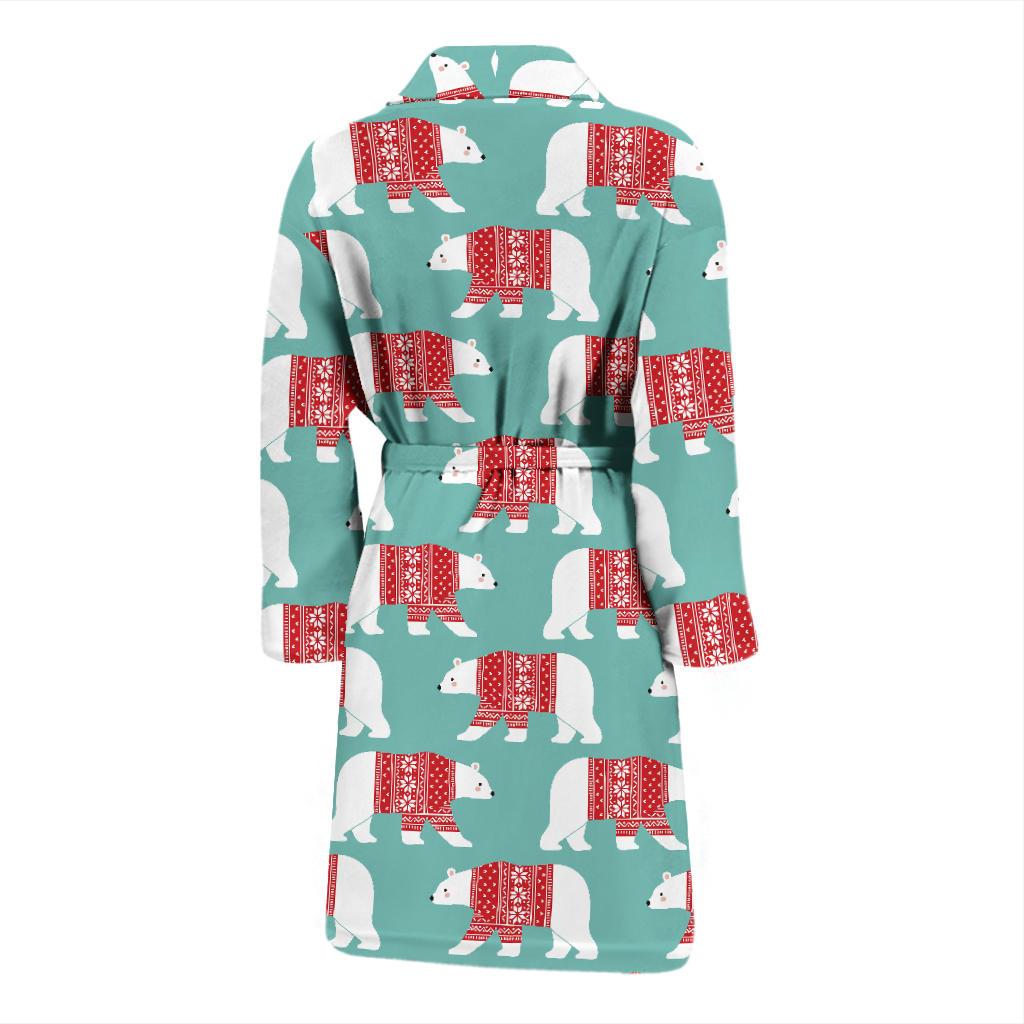 Polar Bear Pattern Print Design A04 Men Bathrobe-JORJUNE.COM