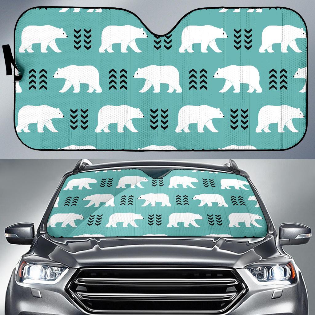 Polar Bear Pattern Print Design A05 Car Sun Shades-JORJUNE.COM