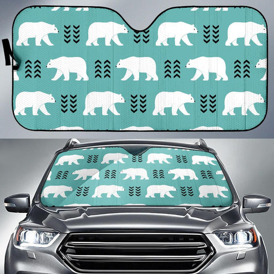 Polar Bear Pattern Print Design A05 Car Sun Shades-JORJUNE.COM
