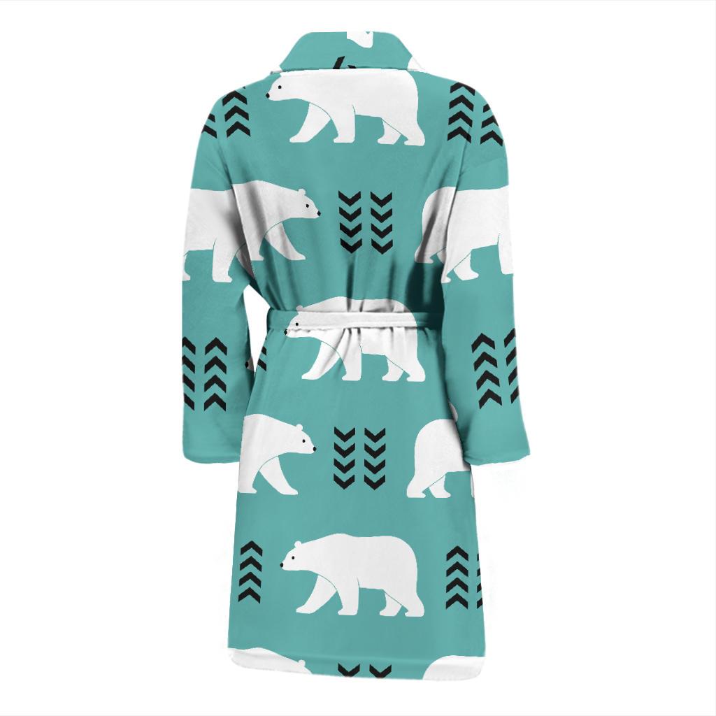 Polar Bear Pattern Print Design A05 Men Bathrobe-JORJUNE.COM