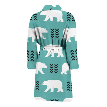 Polar Bear Pattern Print Design A05 Men Bathrobe-JORJUNE.COM
