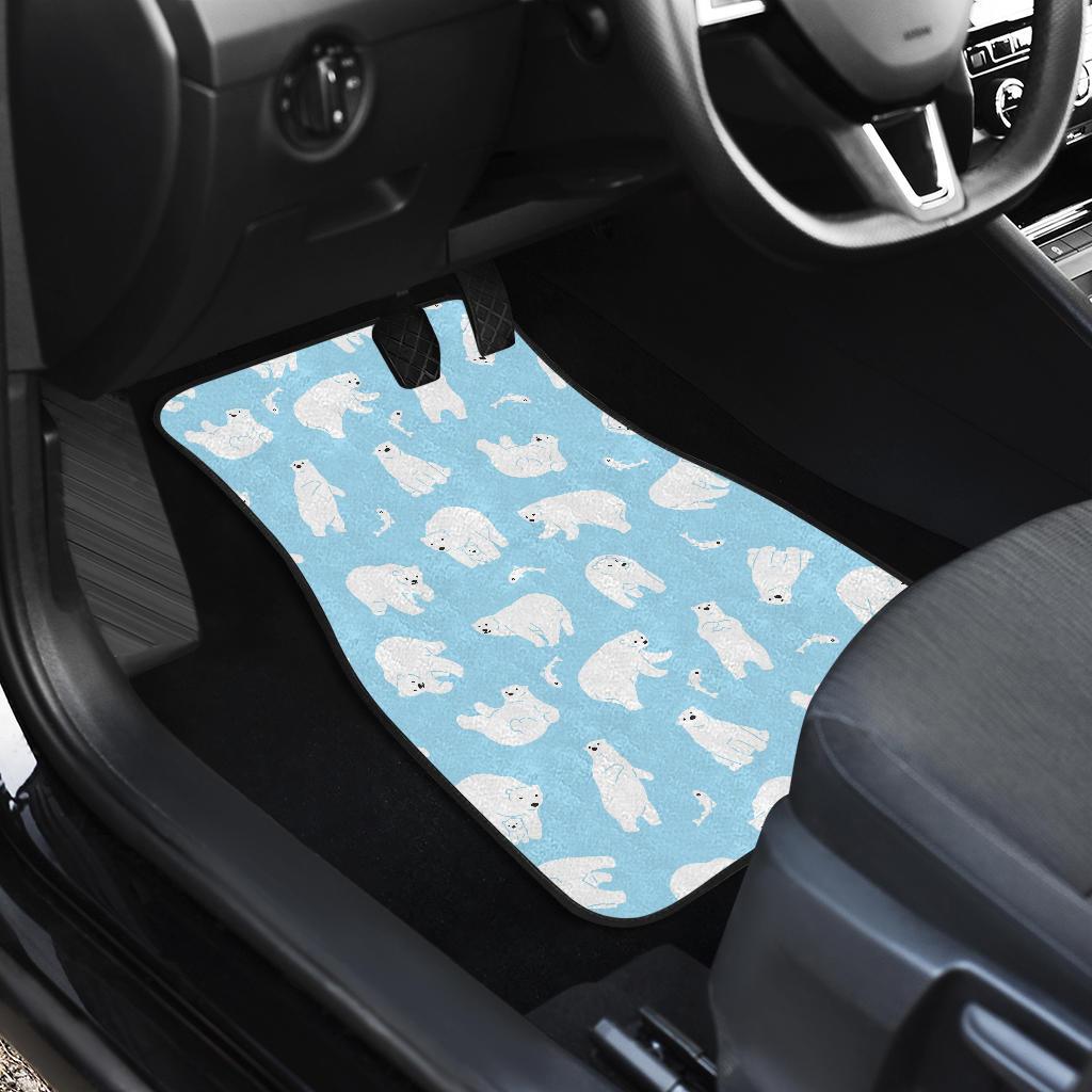 Polar Bear Pattern Print Design PB01 Car Floor Mats-JORJUNE.COM