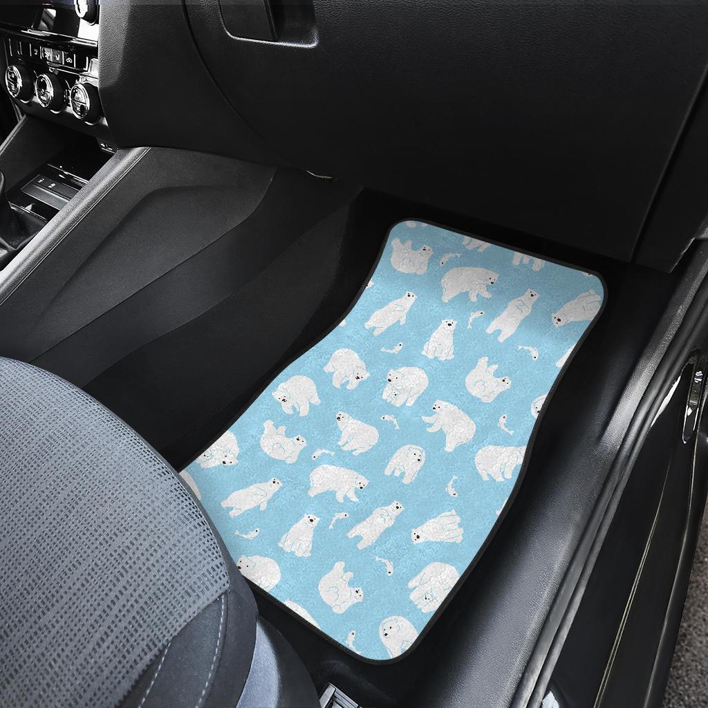 Polar Bear Pattern Print Design PB01 Car Floor Mats-JORJUNE.COM